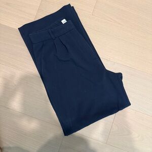 Abercrombie & Fitch Sloane Tailored Wide Leg Pants - NAVY